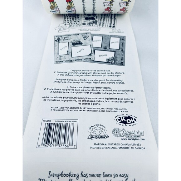 Vintage Sandy Lion Sticker Roll Super Mom Border Sheets Scrapbooking Sandylion - Picture 7 of 11